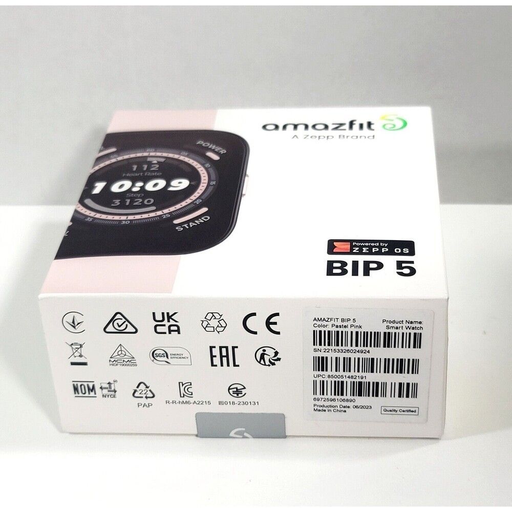 Amazfit Bip 5 Smart Watch 1.91" Large Screen Bluetooth Calling A2215 Pink SEALED - Picture 6 of 12